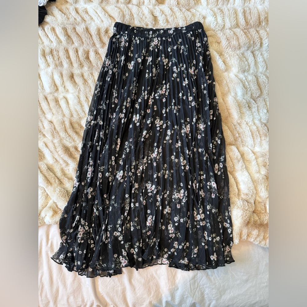 Abercrombie & Fitch Black Floral Maxi Skirt